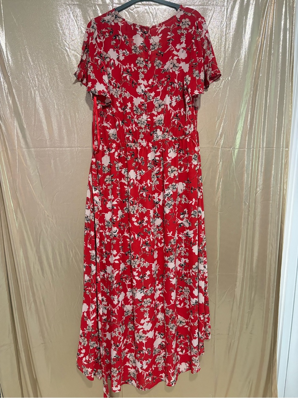 Lane Bryant Red Floral walk through romper